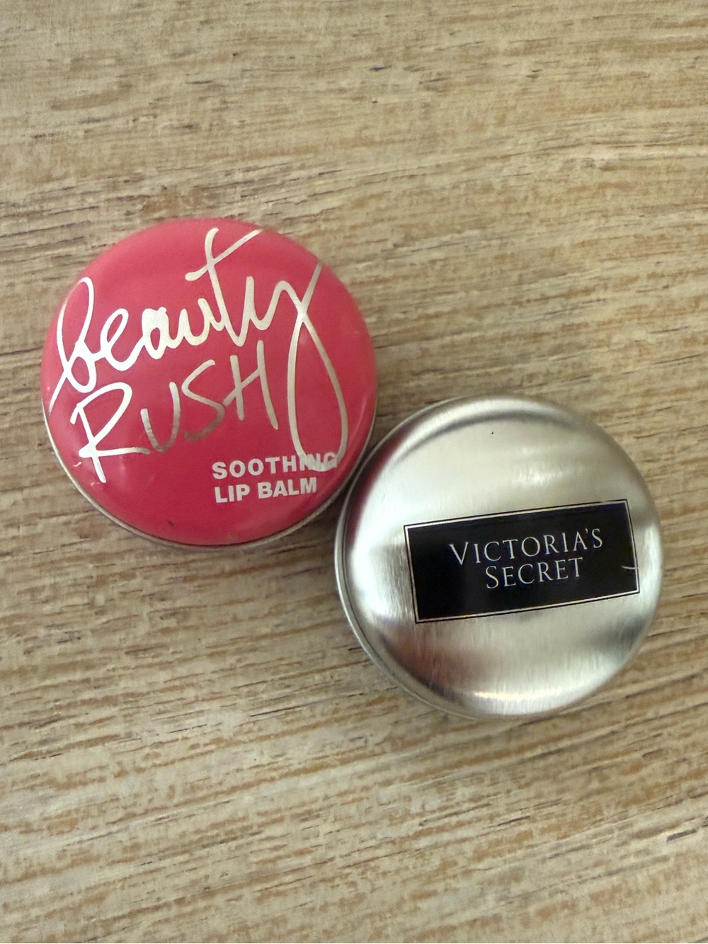 Victoria's Secret Beauty Rush Soothing Lip Balm Tin - Pink & Silver